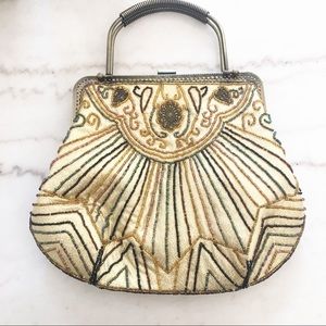 Vintage Purse Beaded Embroidered Handbag